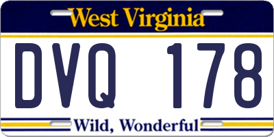 WV license plate DVQ178