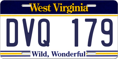 WV license plate DVQ179