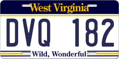 WV license plate DVQ182