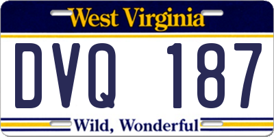 WV license plate DVQ187