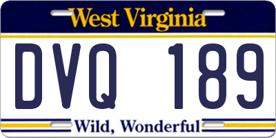 WV license plate DVQ189