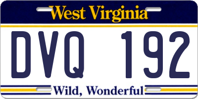 WV license plate DVQ192