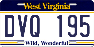 WV license plate DVQ195