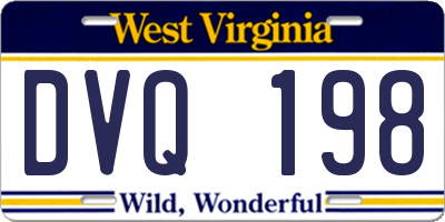 WV license plate DVQ198