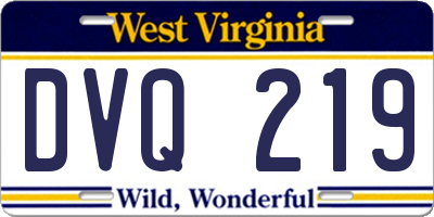 WV license plate DVQ219