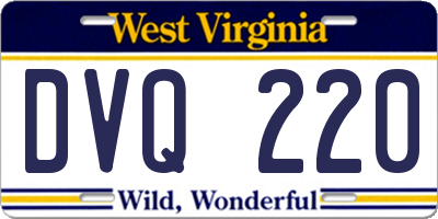WV license plate DVQ220