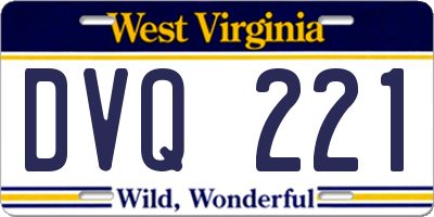 WV license plate DVQ221