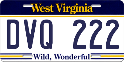 WV license plate DVQ222