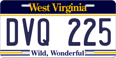 WV license plate DVQ225
