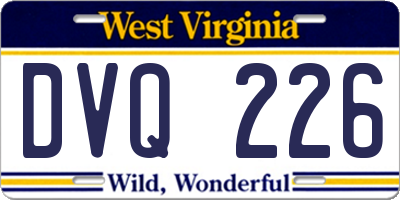WV license plate DVQ226