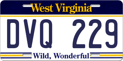 WV license plate DVQ229