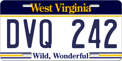 WV license plate DVQ242