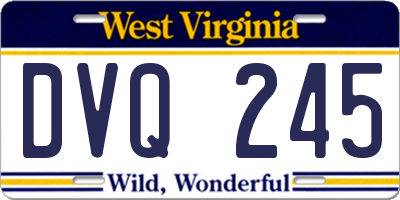 WV license plate DVQ245