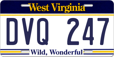 WV license plate DVQ247