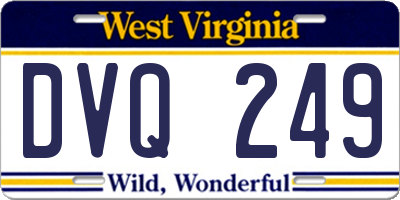 WV license plate DVQ249
