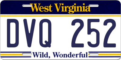 WV license plate DVQ252
