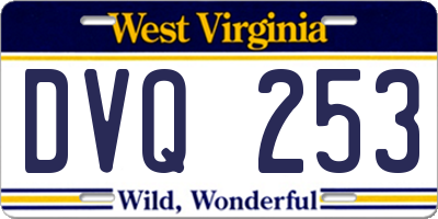 WV license plate DVQ253