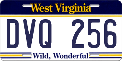WV license plate DVQ256