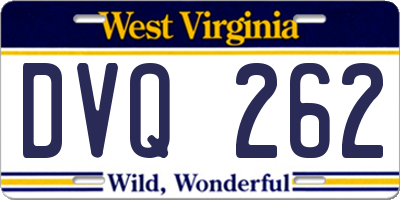 WV license plate DVQ262
