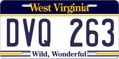 WV license plate DVQ263