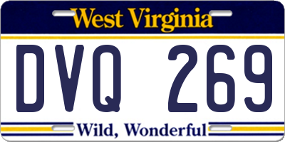 WV license plate DVQ269