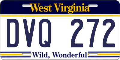 WV license plate DVQ272
