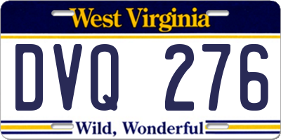 WV license plate DVQ276