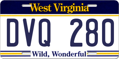 WV license plate DVQ280