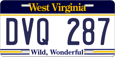WV license plate DVQ287