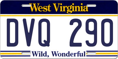 WV license plate DVQ290