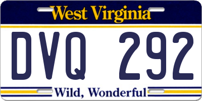 WV license plate DVQ292