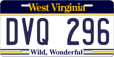 WV license plate DVQ296