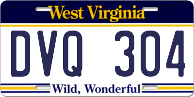 WV license plate DVQ304