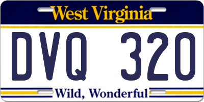 WV license plate DVQ320