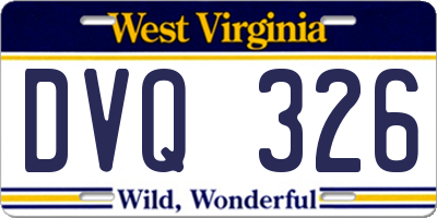 WV license plate DVQ326