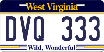 WV license plate DVQ333