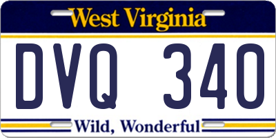 WV license plate DVQ340