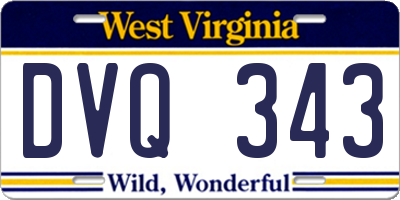 WV license plate DVQ343