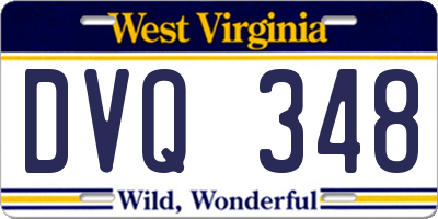 WV license plate DVQ348