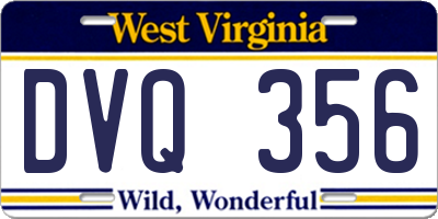 WV license plate DVQ356
