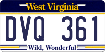 WV license plate DVQ361