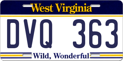 WV license plate DVQ363