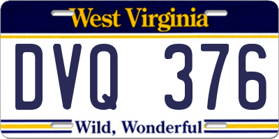 WV license plate DVQ376