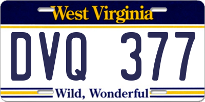 WV license plate DVQ377
