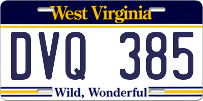 WV license plate DVQ385