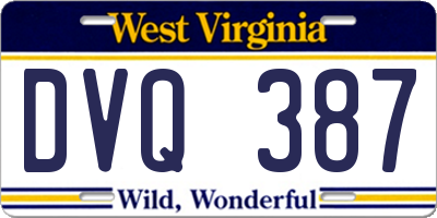 WV license plate DVQ387