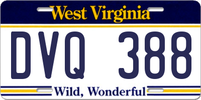 WV license plate DVQ388