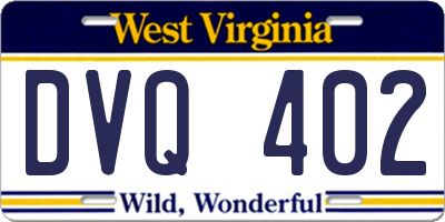 WV license plate DVQ402