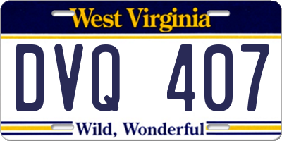 WV license plate DVQ407
