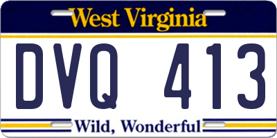 WV license plate DVQ413